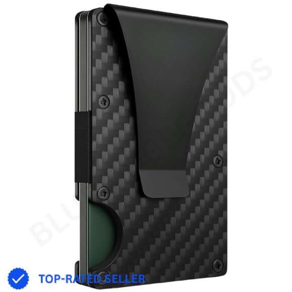 Slim RFID Blocking Card Holder Minimalist Wallet Money Clip Gift Box